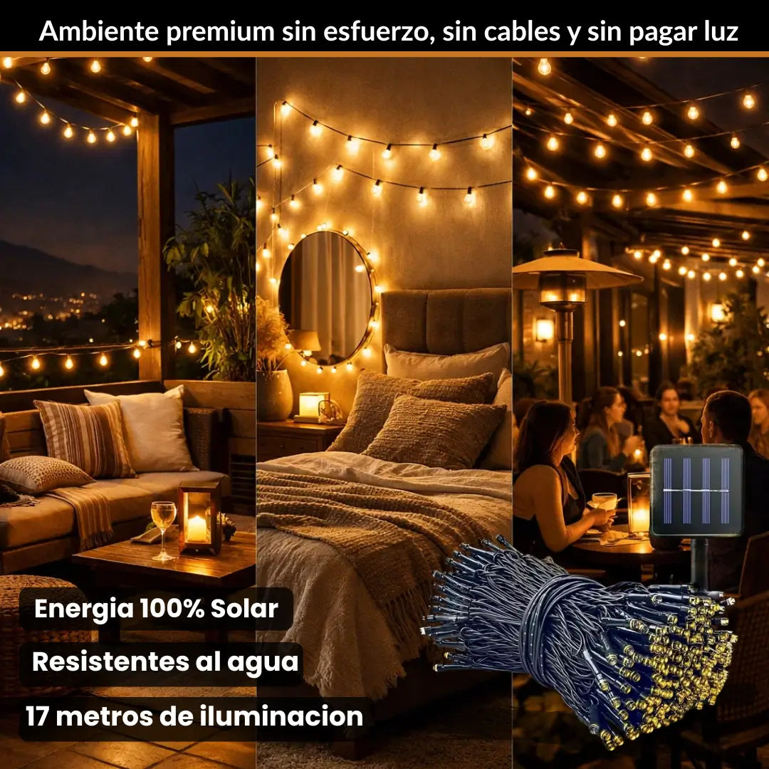 LumiAura™ 💡 - Luces Solares Pinterest 17 metros con 170 LED