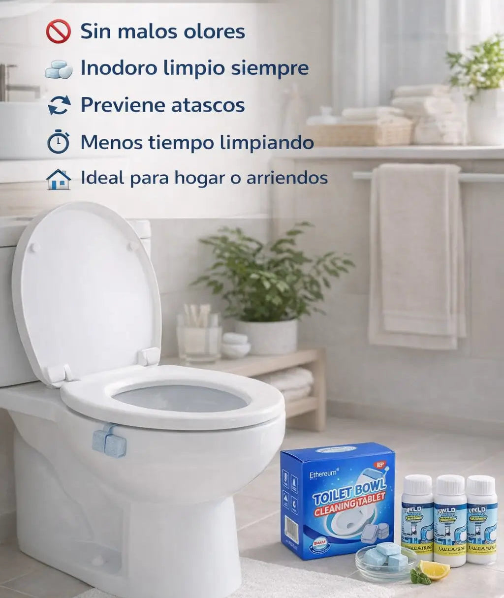 Kit TornaClean™ Mantén tu baño limpio, sanitizado y sin tapaduras (3 destapa cañerías + 6 pastillas limpieza & desinfección profunda)