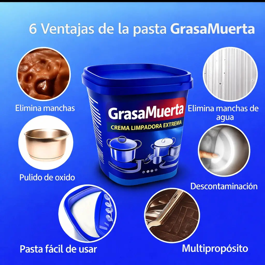 ¡Promo 3x1 Grasamuerta! - Pasta Quita Grasa Profunda de Ollas y Utensilios