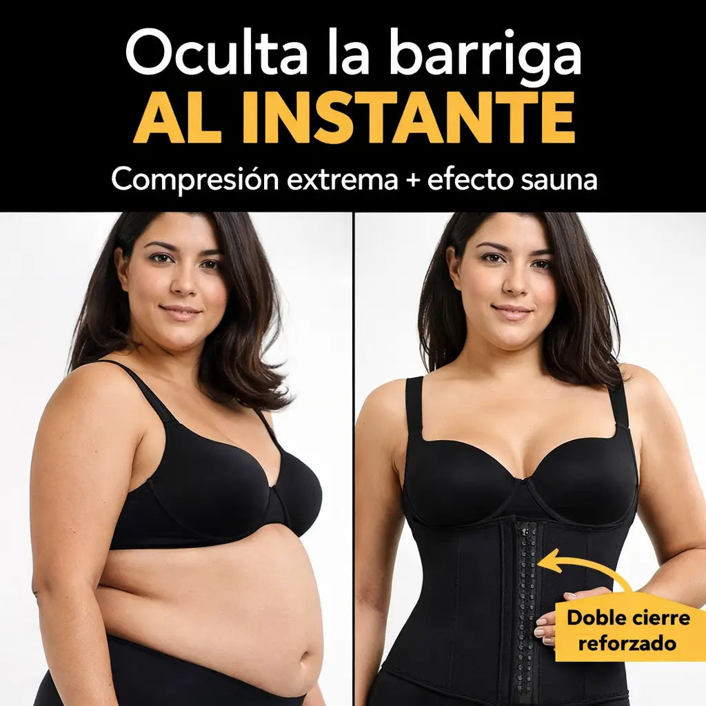 ContourFit™ – La faja de mas Potente de Neopreno DOBLE compresión que aplana la barriga y define al instante