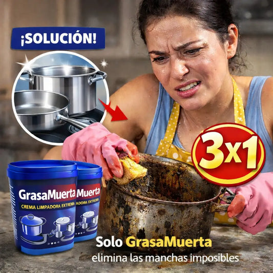 ¡Promo 3x1 Grasamuerta! - Pasta Quita Grasa Profunda de Ollas y Utensilios