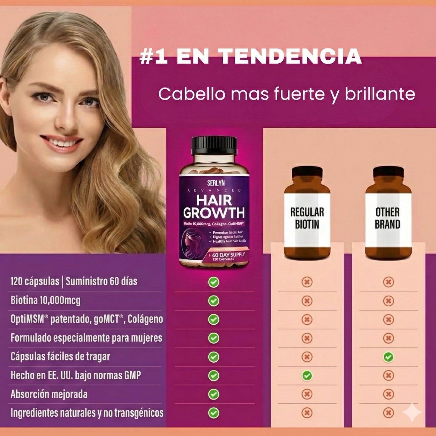 Hair Growth™ - Vitaminas para crecimiento y fortalecimiento del cabello