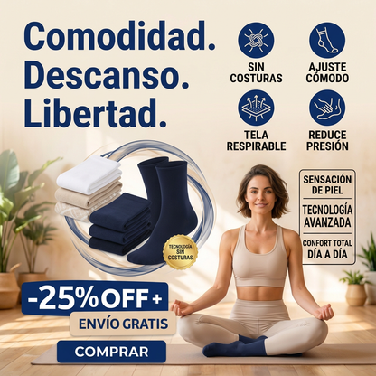 Comodidad total para tus pies: calcetines sin costura que no aprietan ni dejan marcas | PACK 1O PARES + 2 DE REGALO