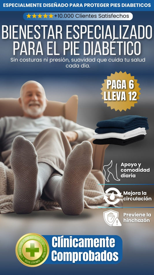 Calcetines para diabeticos Pack 12 pares - Goldenfy Chile