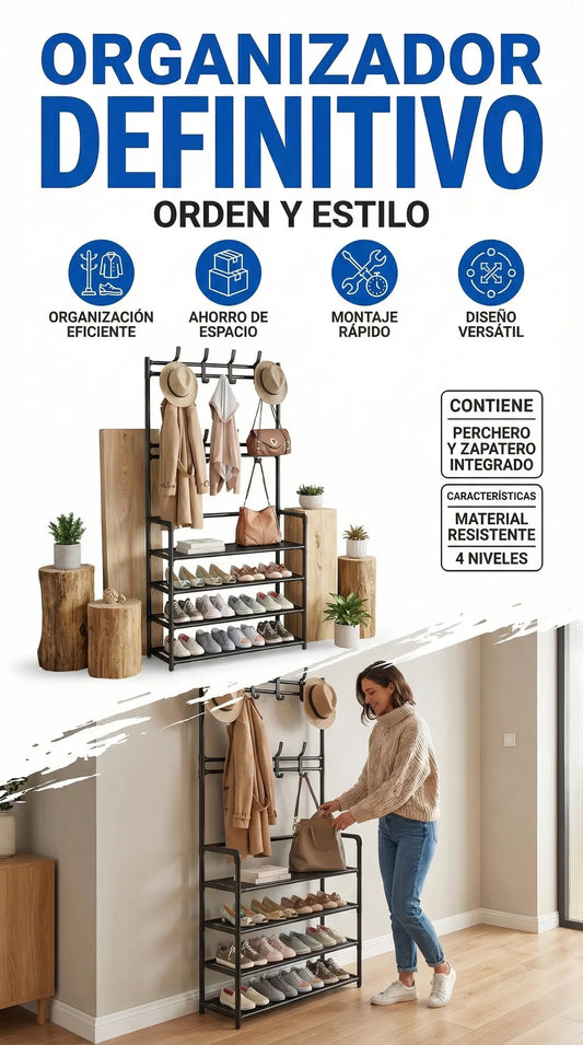 ORDENIX™ - Organizador 4 en 1 + Perchero Vertical