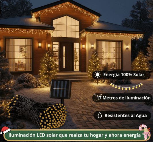 🎄NaviGlow™ - Luces Solares Magicas Navideñas 17 metros con 170 LED - Goldenfy Chile