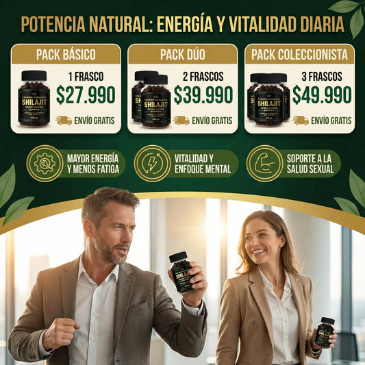Shilajit Power+ Gummies – Energía Natural, Vitalidad y Rendimiento Diario
